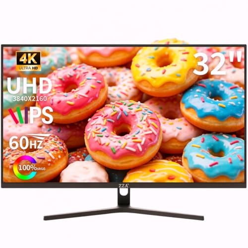 ZZA 32 Monitor | 4K UHD 3840x2160, IPS Panel, 60Hz, Adaptive Sync, 100% sRGB, Back Breathing Light,Blue Light Filter, VESA Mountable 75x75mm
