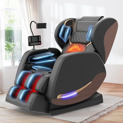 yewglen Poltrona Massaggiante con 14 Rulli Massaggianti,Scaldagambe e vita,8 Airbags, Rullo Poggiapiedi,Altoparlante Bluetooth, Controller touch screen,Poltrona Massaggio Reclinabile Zero Gravity