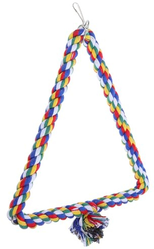TOYANDONA Balançoire Triangle en Corde de Coton Colorée pour Perroquet et Petits Oiseaux, Amusant pour Développer L'équilibre et Encourager l'exercice des Animaux
