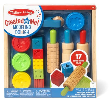 Melissa & Doug Shape, Model, and Mold Clay Activity Set - 4 Tubs of Modeling Dough and Tools