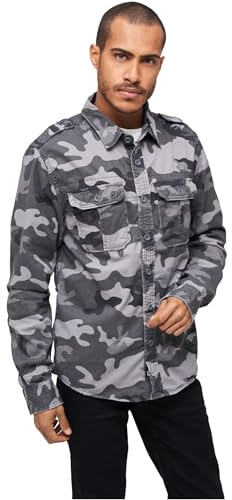 Brandit Vintage Shirt Long Sleeve, Uomo, grey camo, 4XL