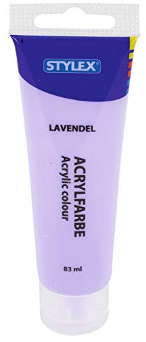 Stylex Vernice acrilica a Base d'Acqua, tubetto, Lilla, Opaco, Elevata opacità, Resistenza alla Luce, Asciugatura Rapida e Impermeabile, Viola Pastello, 83 ml (Confezione da 1), 83 unità