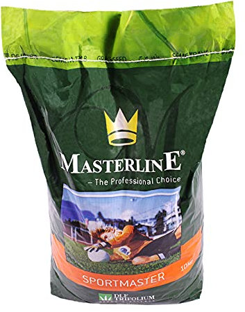 DLF | MÉLANGE DE GRAMINÉES À GAZON SPORTMASTER | Facilité d'entretien | Mélange d'herbe | pour la plantation de terrains de sport professionnels | résiste au piétinement | Paquet 10KG