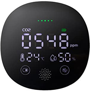 Logilink SC0117 - CO2-Messgerät, Temperatur- & Luftfeuchtigkeitsanzeige für unterwegs, Schwarz