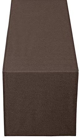 Leinen Optik Tischläufer Läufer Eckig 33 x 160 cm Dunkelbraun Abwaschbar Wasserabweisend Fleckschutz Pflegeleicht mit Saumrand