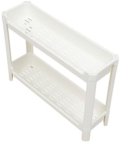 Cabilock 1 Pc Support De Stockage De Crevasse Étagères pour Salle De Bain Support De Tour De Garde-Manger Rangement De Chaussures Blanche Plastique Polypropylène Support Au Sol Cosmétique