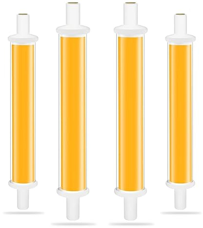 Homesally Lampadina LED R7S 118mm 30W Bianco Caldo 3000LM, R7S LED COB equivalente J118 300W Lampadina Alogena, Non Dimmerabile, Angolo del Fascio 360°, Senza Sfarfallio,Warm White 4pcs,118mm 30w