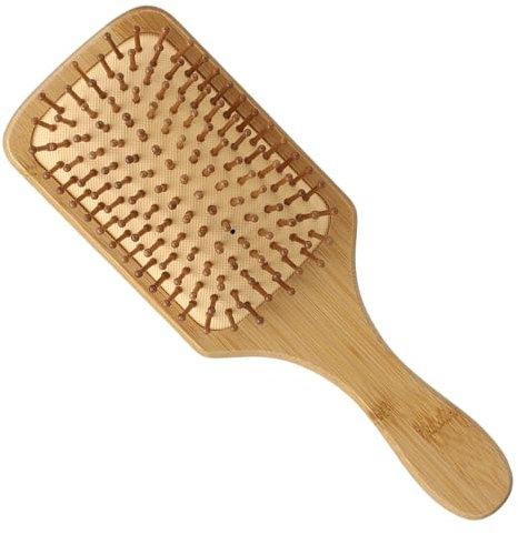 Cepillo de Pelo, Cepillo Pelo de Bambú Natural, Cepillo Cuadrado de Madera, Anti-Frizz, Cepillo Desenredante, Para Peinar y Mejorar la Textura del Cabello, Adecuado para Hombres, Mujeres y Niños