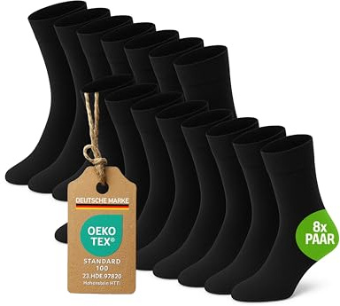 Kemes strumpor herr 43–46 svart 10 par | 95 % bomull 5 % elastan affärsmän strumpor