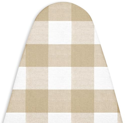 Encasa XO Ersättning Strykbrädsöverdrag med extra tjock vaddering, stretch (för breda standardbrädor (125 x 46 cm) värmereflekterande, skållningsskydd, robust – buffelbeige
