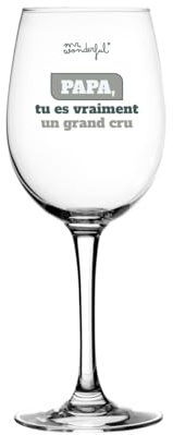 Mr. Wonderful - Bicchiere da vino - Papà, sei davvero un grande annata - Bicchiere da vino in vetro, con messaggio per papà - Capacità: 47 cl.