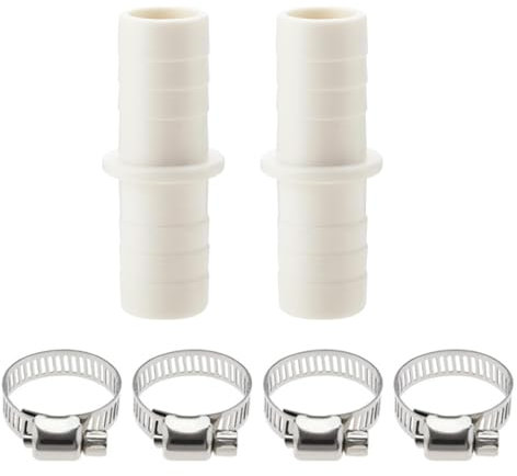Washing Machine Waste Pipe Connector 2 Pack - Leak-Proof Hose to Hose Joiner with 4 Metal Clamps,110810 Drain Extension Adapter for Dishwasher & Washing Machine Outlet,Plastic Drainage Extension Kit