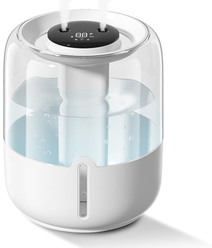 Humidifiers for Bedroom 3.8L Large Capacity Cool Mist Humidifier for Baby Home Nursery & Plants, Air Humidifiers with Humidity and Gear Display, Ultra-Quiet Diffuser, Auto Shut-Off, Night Light