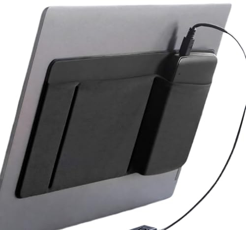 Support de Souris Autocollant pour Ordinateur Portable - Étui électronique Multi-Poches 60 G - Sac de Gestion des câbles - Organisateur de Gadgets sans Fil - Stockage pour Les étudiants et