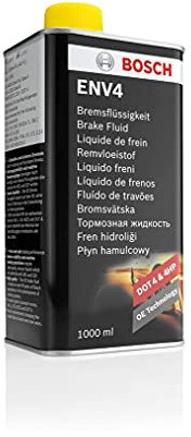 Liquido Freni Bosch ENV4, 1 L – Per tutti i veicoli moderni con freni ABS e ESP – Qualità Bosch – Compatibile con DOT 3, 4 e 4 HP/LV