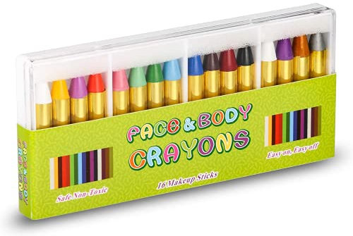 UNEEDE Halloween Kinderschminke Farben Faschingsschminke Kinder Set,Sicherheit Bodypaint Farbe,Einfach auf Leicht aus Kinder Tattoo, Ungiftig (16PCS)