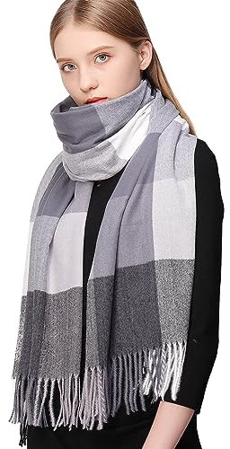 RIIQIICHY Scarf Chritmas Gifts for Women Ladies Scarves Winter Warm Tartan Blanket Scarf Pashmina Shawl Wraps