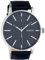 Oozoo Herrenuhr Chrono Look mit Lederband 50 MM Silberfarben/Blau C10501
