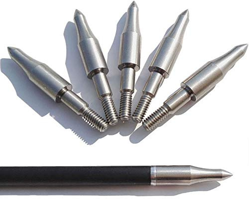SHARROW 12pcs Tête de Flèche de Tir à l'arc Pointe de Flèche Conseils de Flèches d'entraînement à la Cible 100/125/150 Grains Broadheads pour Flèches de Carbone (Argent, 125 Grains)