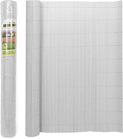 THE SECRET HOME – Cañizo PVC de Doble Cara - Densidad 1000 g/m2 - Largo. 3 m x Alto. 1,5 m – Color Blanco - Valla de Ocultación Resistente - Protección Visual Privacidad para Jardín, Balcón o Terraza