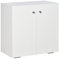 HOMCOM Aparador de Salón con 2 Puertas Armario Auxiliar con 2 Estantes para Libros Ropa Juguetes Estilo Moderno 70x39x70 cm Blanco