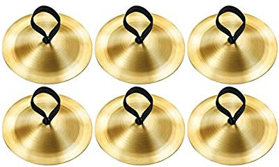 3 Pares de Platillos de Dedos 5.5 cm para Danza del Vientre - Instrumento de Percusión de Latón para Niños con Juguete de Mano