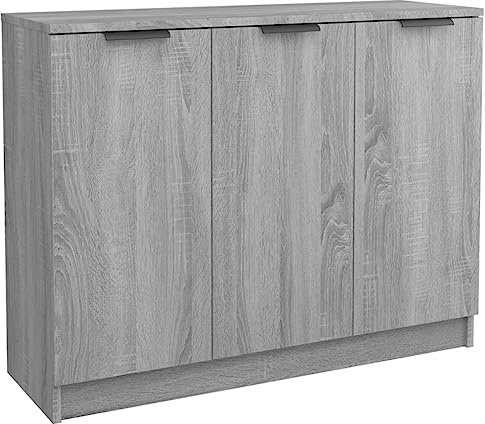 vidaXL Buffet Armoire de Rangement Meuble de Rangement Armoire Latérale Salle de Séjour Salon Intérieur Sonoma Gris 90,5x30x70 cm Bois d'Ingénierie