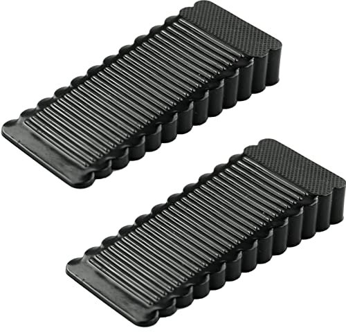 Door Stops 2 Packs Rubber Door Stop Silicone Door Wedge Stoppers for Multi Floor Ideal for Interior Bathroom, Kitchen, Children's Room Door, Offices (Black)