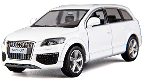 RMZ City Compatible con modelos de coche de fundición Audi Q7 a escala 1/36, auto de juguete de aleación de zinc para niños, vehículos de tracción trasera, niños y niñas, regalo blanco