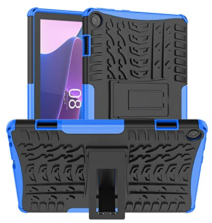Dlahaby Custodia per Lenovo Tab M10 3rd Gen 10.1 pollici 2022, rigida PC & TPU silicone con funzione leggio, custodia protettiva per tablet Lenovo Tab M10 (3a generazione) TB-328FU/TB-328XU, blu scuro