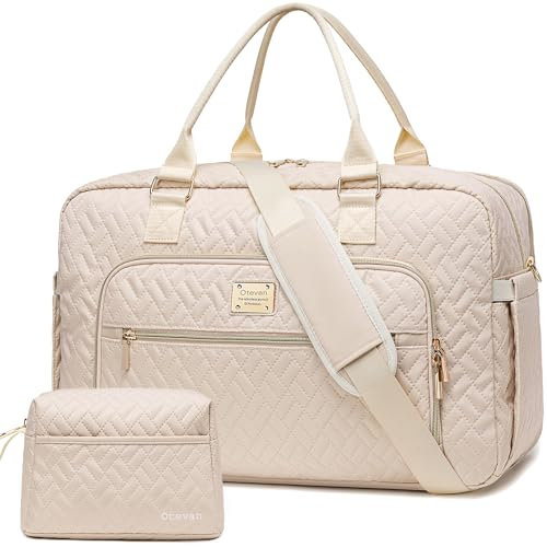 Otevan Women's Gym Duffle Overnight Travel Weekender Bag - Laptop Compartment & Wet Pocket + Toiletry, Carry-On Bag