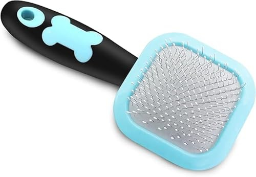 PETPAWJOY Dog Cat Slicker Brush, Gently Cleaning Pin Brush for Shedding Dogs Hair Brushs for Small Puppy Yorkie Poodle Rabbits Cats