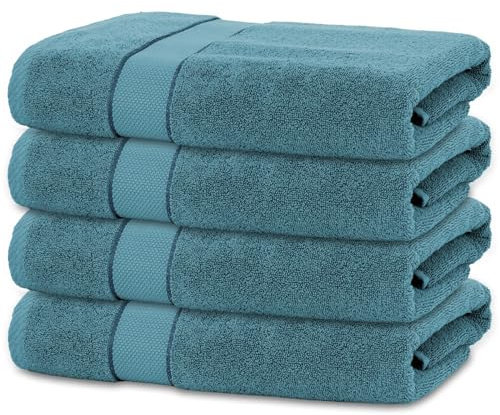 BANANALU 4 Badetücher 70x140 cm 100% Baumwolle Badetuch Duschtuch Saxony Blue