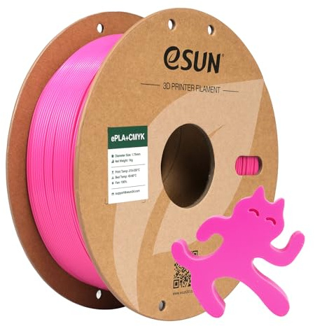 eSUN PLA+ Filament 1.75mm, Lithophan 3D Drucker Filament PLA Plus, Maßgenauigkeit +/- 0.03mm, 1KG Spule (2.2 LBS) CMYK Filament für FDM 3D Drucker, Pfirsich
