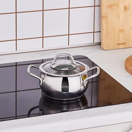 Karaca Emirgan Stainless Steel Stockpot with Lid, 14cm, Silver