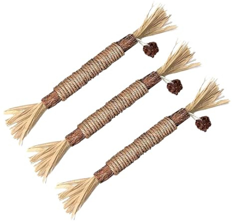 Silvervine Cat Teeth Cleaning Sticks with Catnip - Natural Chew Toy for Indoor Cats - 3pcs