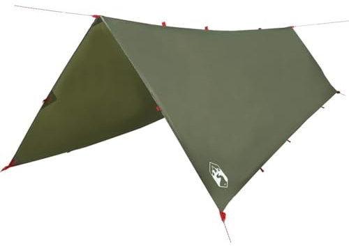 vidaXL Telone da Campeggio Verde Oliva 506x306 cm Impermeabile, Tela da Campeggio, Telo di Riparo, Tela, Telo da Campeggio, Telo, telone