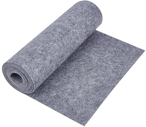 BENECREAT 10 fot/3 m grå filtrulle, 24 cm breda tyglakan, mjuka, vävda icke-vävda tygark för hantverk, lappverk, sömnad, kostymer, 1 mm tjocka