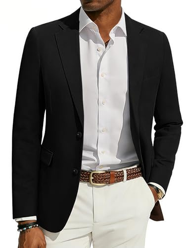 PJ PAUL JONES Mens Blazer Casual Sport Coats Lightweight Sport Suit Jackets Black L