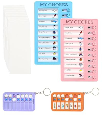 LOZTBUE To Do List para Niños, Set de 4 Tablas de Planificación con 10 Hojas Intercambiables, Ideal para Tabla Tareas Diarias Niños, Planificador Infantil para Organización y Gestión del Tiempo.