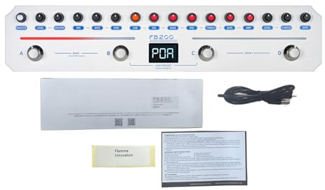 AOWINHIT FLAMMA Pedal de Efectos Múltiples para bajo, 20 Modelos de Cabina de Amplificador de bajo, 19 Efectos, Batería Recargable, Pedal de Combinado para Guitarra Portátil,