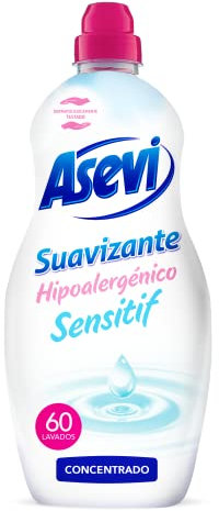 Asevi Suavizante Hipoalergénico Concentrado para Ropa Sensitif - Dermatológicamente Testado y Apto para Pieles Sensibles y Delicadas - Sin Colorantes ni Conservantes - 60 Lavados