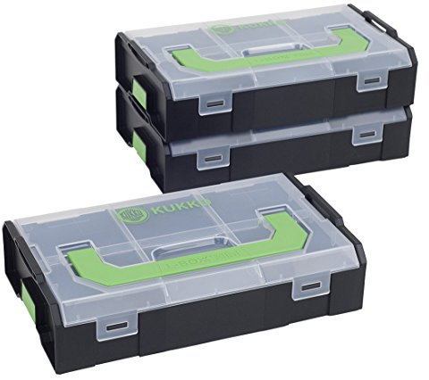 KUKKO 3er Set Sortimo L-Boxx mini/Deckel transparent