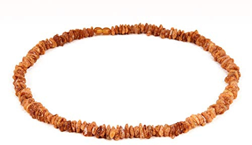 AMBERAGE Natural Baltic Amber Necklace for Women - Hand Made from Raw/Certified Baltic Amber Beads(2 sizes) (21.7)