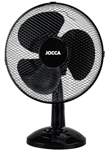 Jocca Ventilatore da Tavolo 30 cm con 3 Velocità | Oscillazione | Testa Inclinabile | 3 Pala Aerodinamiche | Compatto e Silenzioso | 40W