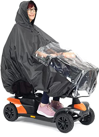 Staveley Standard Size Mobility Scooter Cape | Unisex Waterproof Rain Poncho Cover for Electric Scooters and Wheelchair | Perfect Size for Boot Scooters