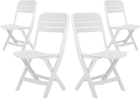 Pack 4 Sillas Plegables Bliss Blancas 52x40x82cm 7house