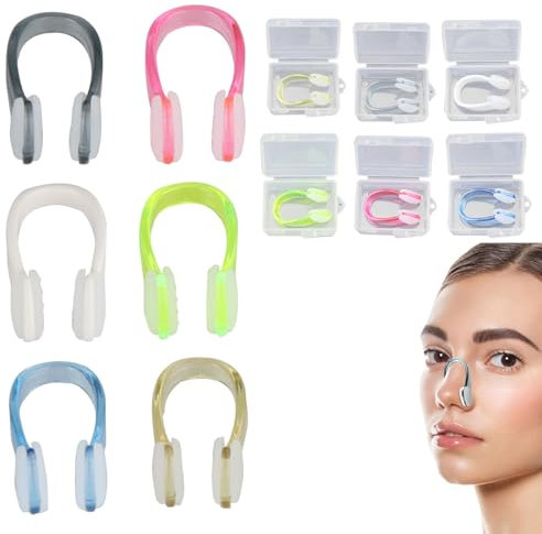 Nasenklammer Schwimmen, 6 Stück Anti-Rutsch Nasenklammer zum Schwimmen, Schwimm Nasenklammer zum Schwimmen Silikon, Nasenklammer Schwimmen Kinder, für Erwachsene, Kinder Schwimmen, Anfänger