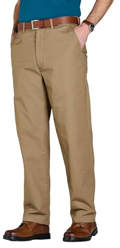 Pegasus Men's Fleece Lined Chino Trousers Cosy, Sharp and Smart Casual Pants for Your Comfort Dark Stone 32W / 29L