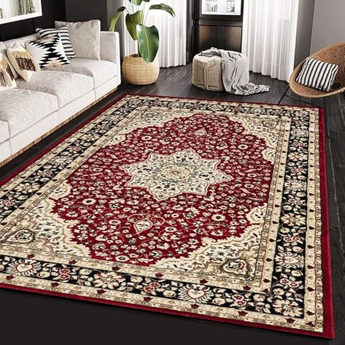 Cozy Haven Heritage Collection Rug – Large Washable Non-slip Carpet for Living Room, Bedroom, Lounge Dining, Kitchen Thick Soft Indoor Floor Rugs (Red, 160x230 cm)